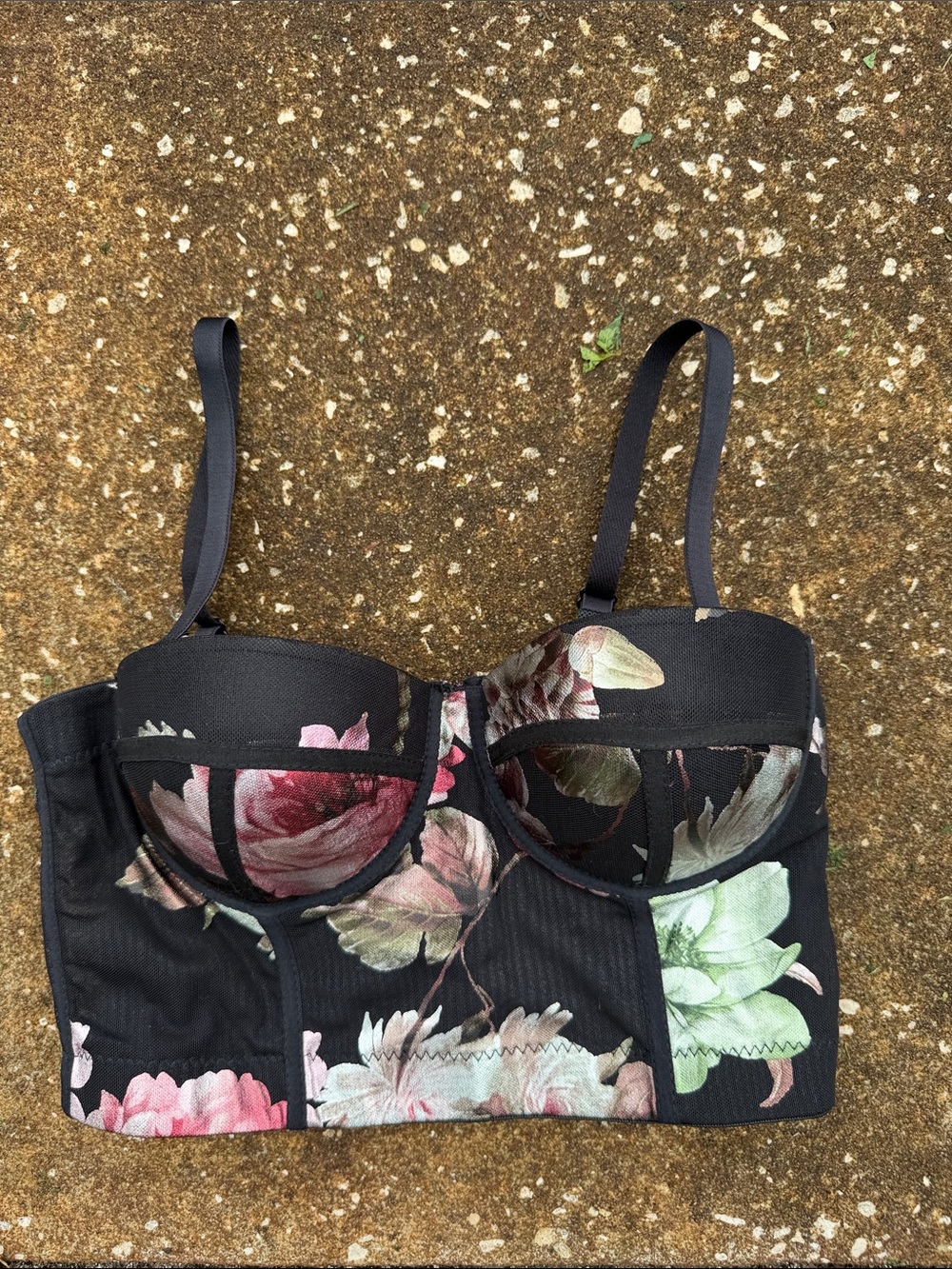 Cider Floral Longline Bustier. Size S NWOT